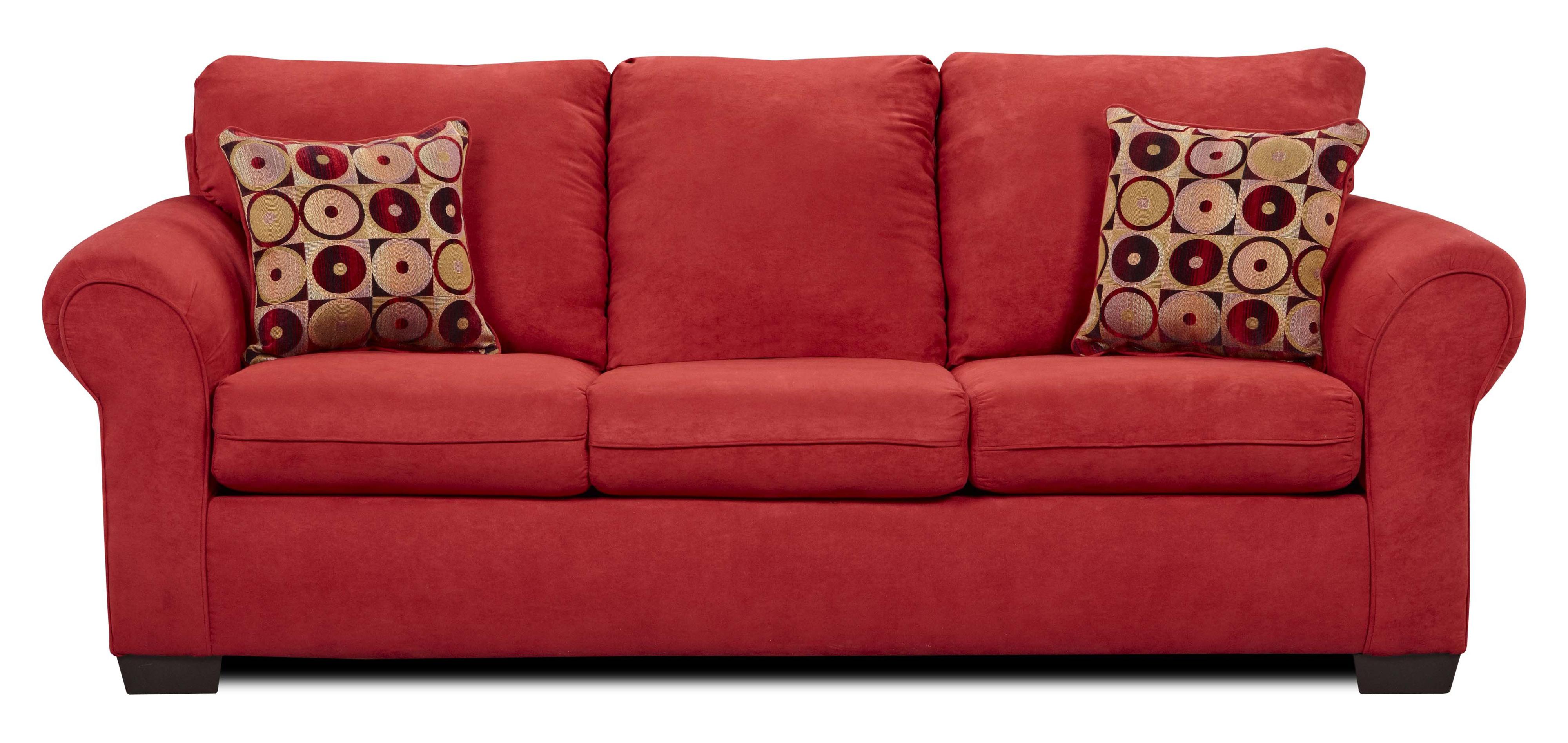 Simmons Upholstery 1640 Queen Sleeper Sofa with Exposed Wood Feet